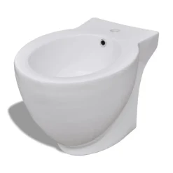 vidaXL Staand bidet rond keramiek wit