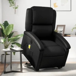 vidaXL Sta-op-massagestoel elektrisch kunstleer zwart