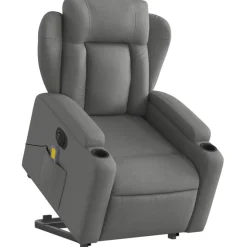 vidaXL Sta-op-massagestoel elektrisch verstelbaar stof donkergrijs