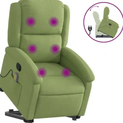 vidaXL Sta-op-massagestoel verstelbaar fluweel lichtgroen