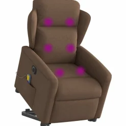 vidaXL Sta-op-massagestoel elektrisch verstelbaar stof bruin