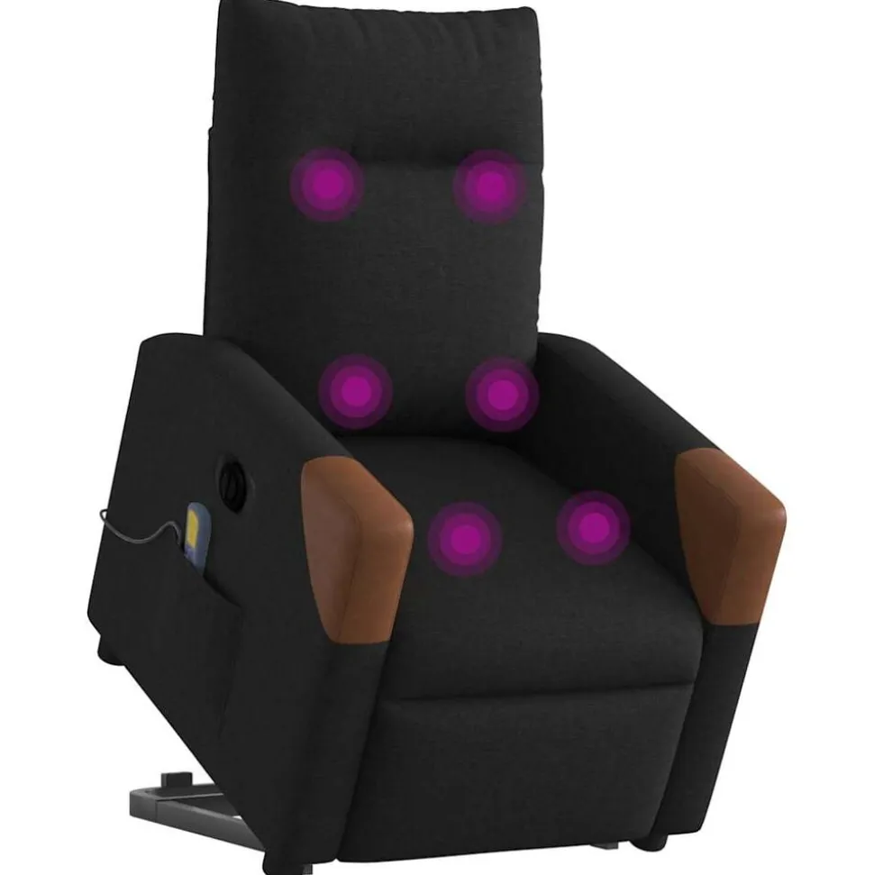 vidaXL Sta-op-massagestoel elektrisch verstelbaar stof zwart
