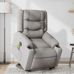 vidaXL Sta-op-massagestoel elektrisch verstelbaar stof wolk grijs