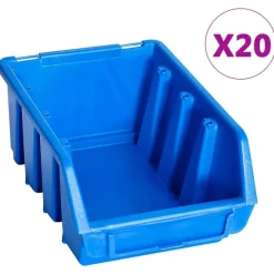 vidaXL Stapelbakken 20 st kunststof blauw