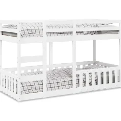 vidaXL Stapelbed massief grenenhout wit 80x200 cm