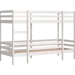 vidaXL Stapelbed massief grenenhout wit 80x200 cm