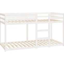 vidaXL Stapelbed massief grenenhout wit 90x200 cm