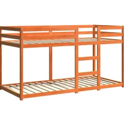 vidaXL Stapelbed massief grenenhout wasbruin 90x200 cm
