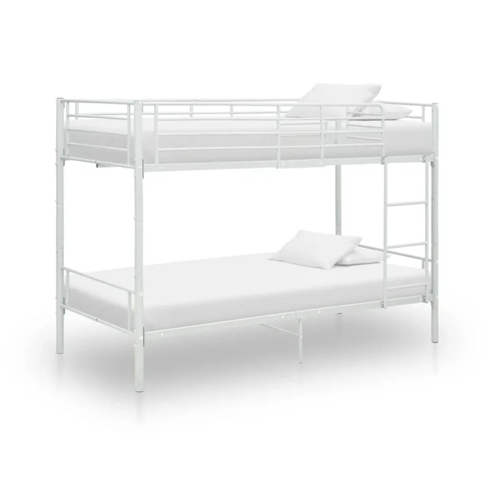 vidaXL Stapelbed metaal wit 90x200 cm