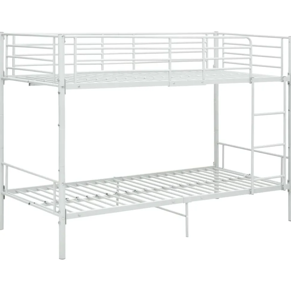 vidaXL Stapelbed metaal wit 90x200 cm