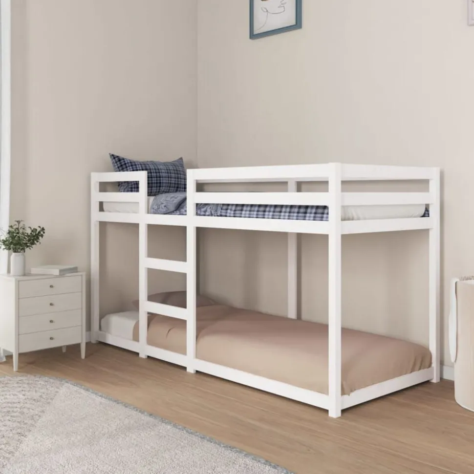 vidaXL Stapelbed 80x200 cm massief grenenhout wit