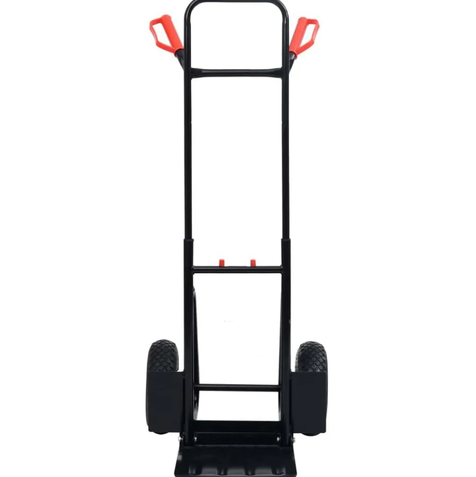 vidaXL Steekwagen telescopisch 200 kg zwart en rood