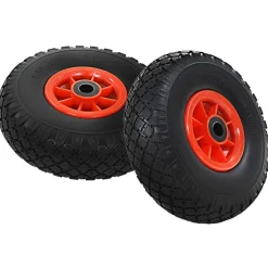 vidaXL Steekwagenwielen 3,00-4 (260x85) massief PU 2 st