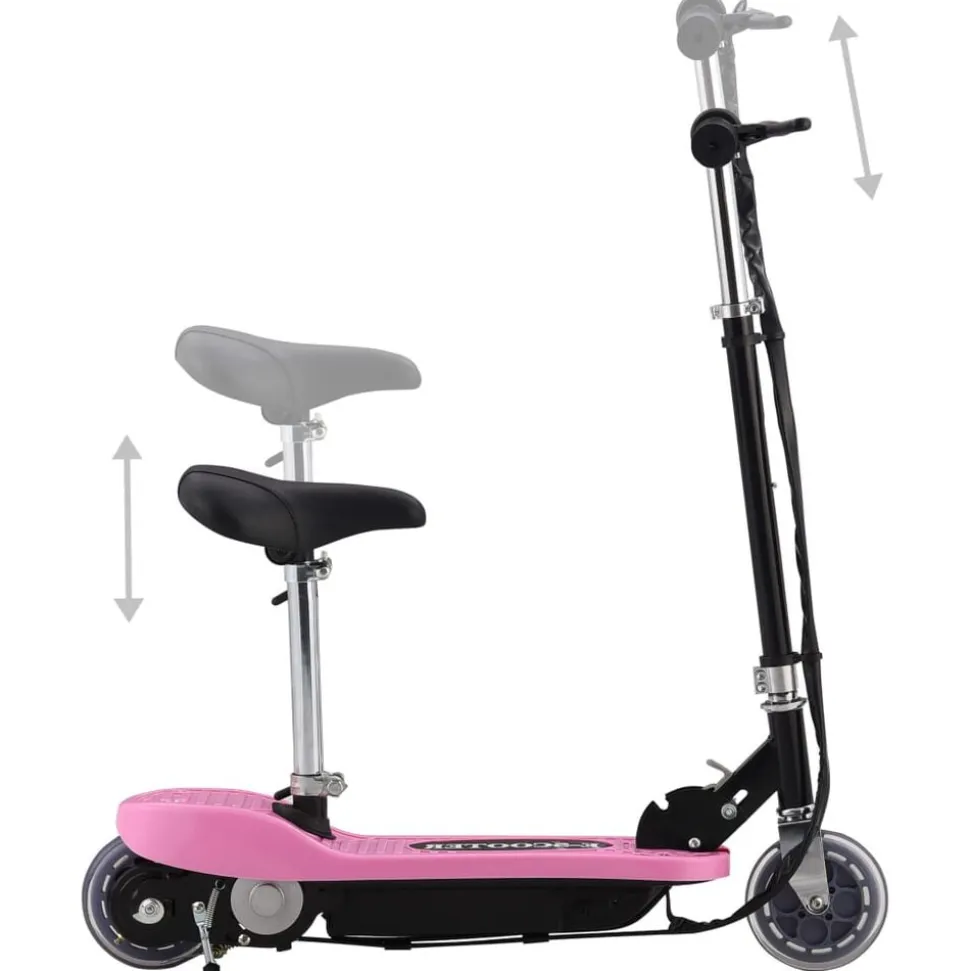 vidaXL Step elektrisch met zitje 120 W roze