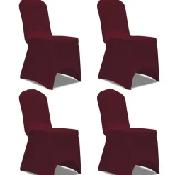 vidaXL Stoelhoes stretch 4 stuks bordeaux