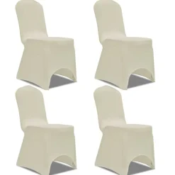 vidaXL Stoelhoes stretch 4 stuks Crèmekleurig