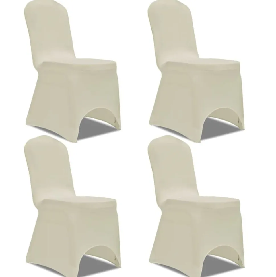 vidaXL Stoelhoes stretch 4 stuks Crèmekleurig