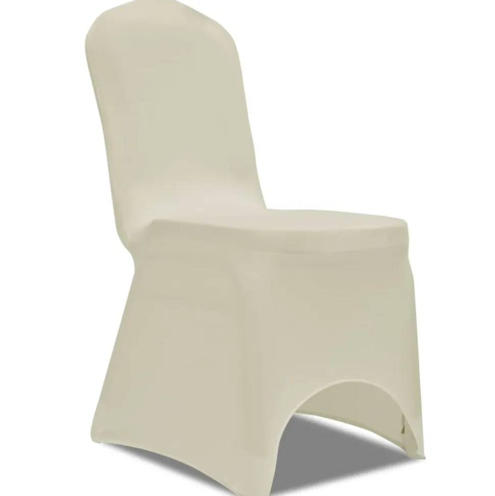 vidaXL Stoelhoes stretch 4 stuks Crèmekleurig