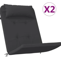 vidaXL Stoelkussens 2 st Adirondack oxford stof zwart