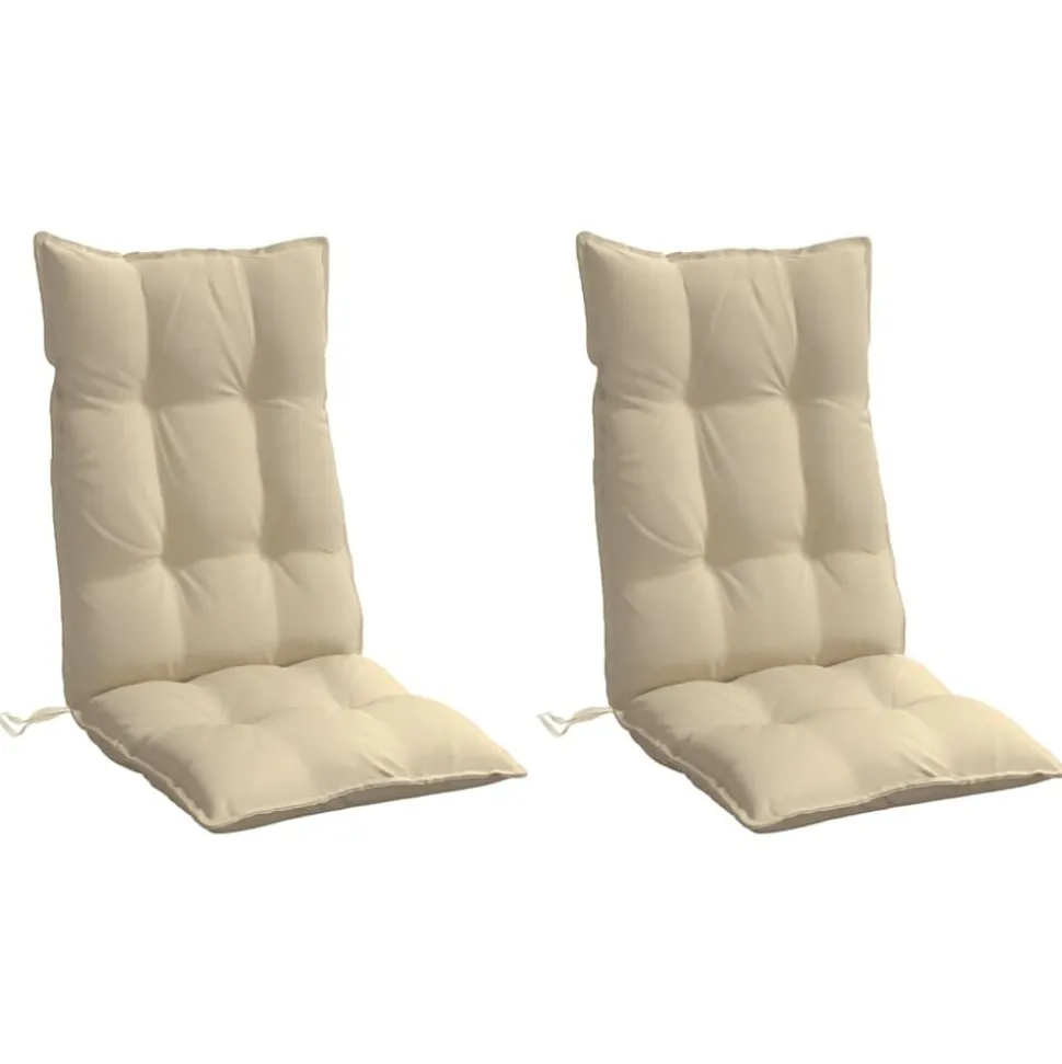 vidaXL Stoelkussens 2 st hoge rug oxford stof beige
