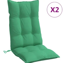 vidaXL Stoelkussens 2 st hoge rug oxford stof groen