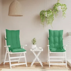 vidaXL Stoelkussens 2 st hoge rug oxford stof groen