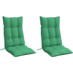 vidaXL Stoelkussens 2 st hoge rug oxford stof groen
