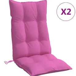 vidaXL Stoelkussens 2 st hoge rug oxford stof roze