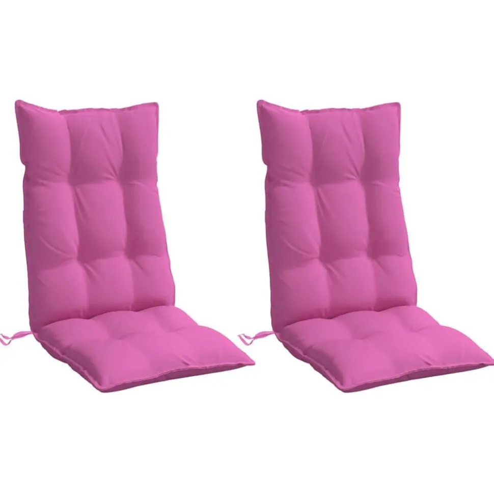 vidaXL Stoelkussens 2 st hoge rug oxford stof roze
