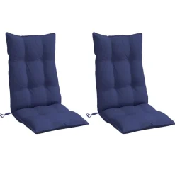 vidaXL Stoelkussens 2 st hoge rug oxford stof marineblauw