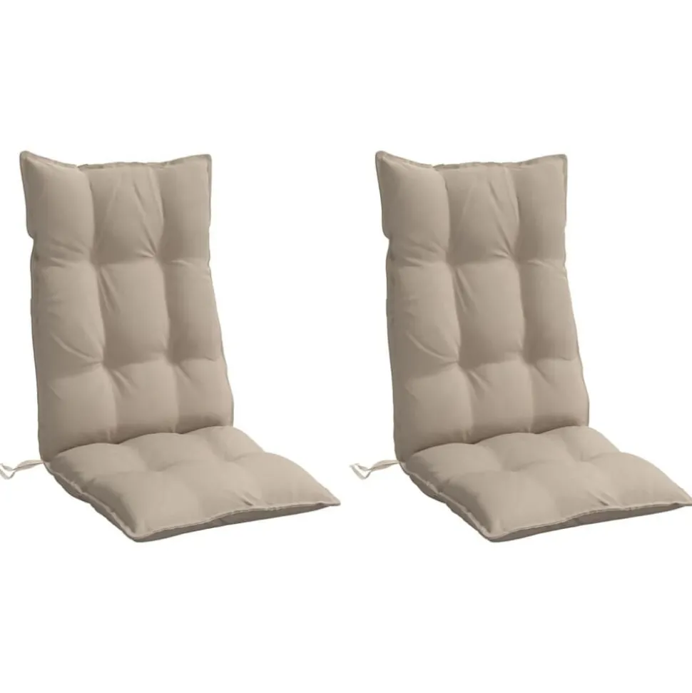 vidaXL Stoelkussens 2 st hoge rug oxford stof taupe