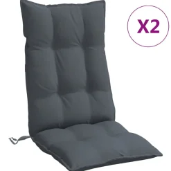 vidaXL Stoelkussens 2 st hoge rug oxford stof antracietkleurig