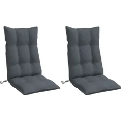 vidaXL Stoelkussens 2 st hoge rug oxford stof antracietkleurig