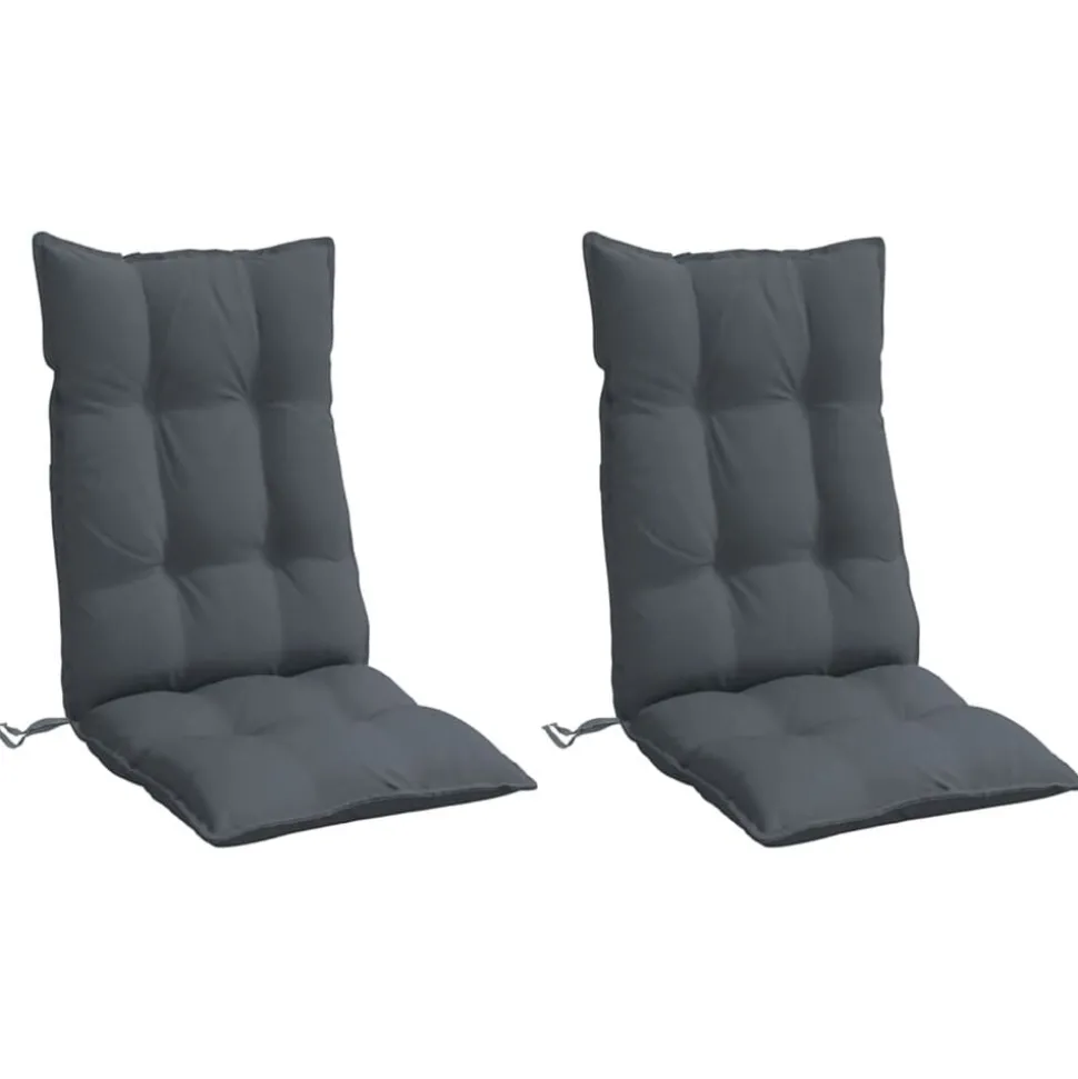 vidaXL Stoelkussens 2 st hoge rug oxford stof antracietkleurig