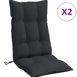 vidaXL Stoelkussens 2 st hoge rug oxford stof zwart