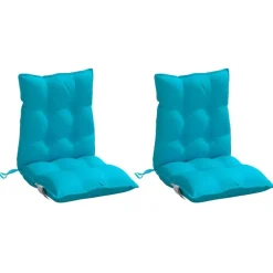 vidaXL Stoelkussens 2 st lage rug oxford stof turquoise