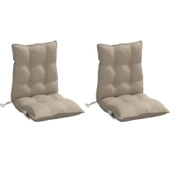 vidaXL Stoelkussens 2 st lage rug oxford stof taupe