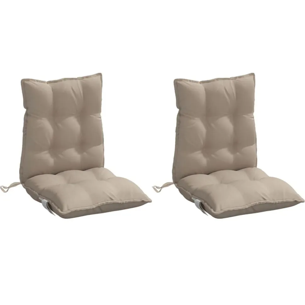 vidaXL Stoelkussens 2 st lage rug oxford stof taupe