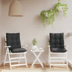 vidaXL Stoelkussens 2 st lage rug oxford stof zwart