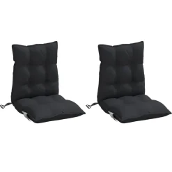 vidaXL Stoelkussens 2 st lage rug oxford stof zwart