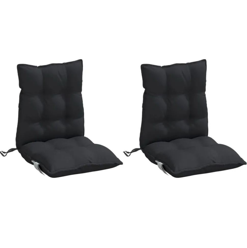 vidaXL Stoelkussens 2 st lage rug oxford stof zwart