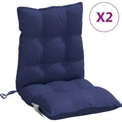 vidaXL Stoelkussens 2 st lage rug oxford stof marineblauw