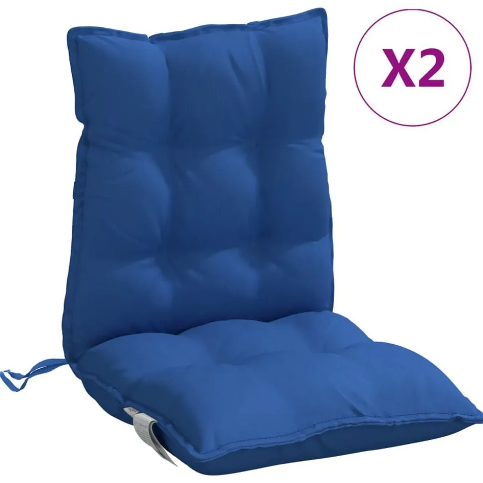 vidaXL Stoelkussens 2 st lage rug oxford stof koningsblauw