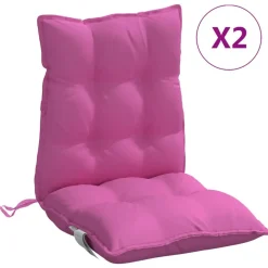 vidaXL Stoelkussens 2 st lage rug oxford stof roze
