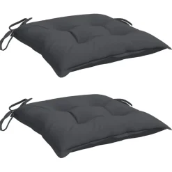 vidaXL Stoelkussens 2 st 40x40x7 cm oxford stof antracietkleurig