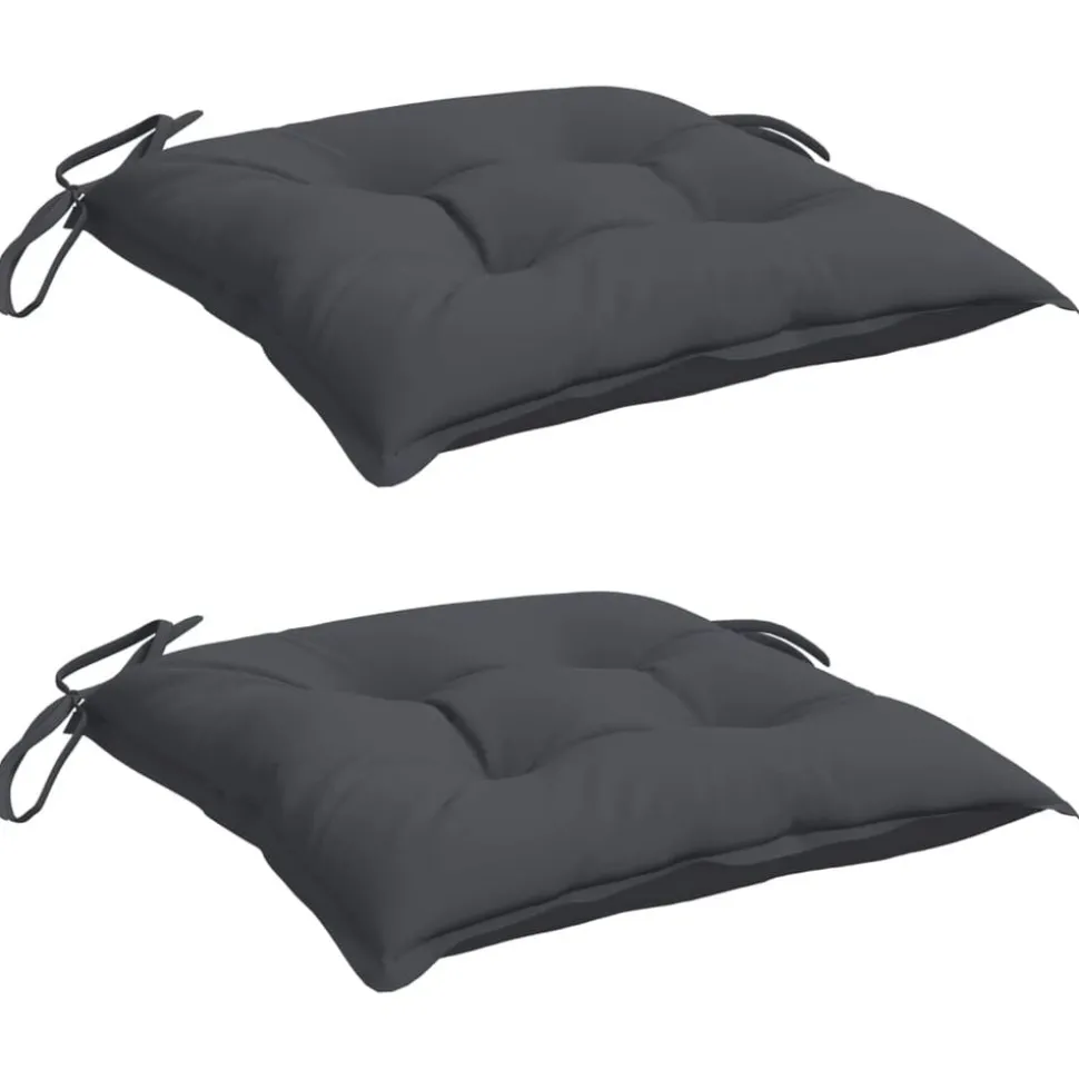 vidaXL Stoelkussens 2 st 40x40x7 cm oxford stof antracietkleurig