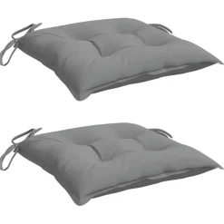vidaXL Stoelkussens 2 st 40x40x7 cm oxford stof grijs