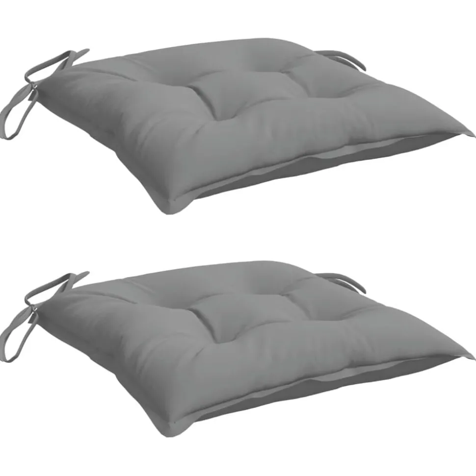 vidaXL Stoelkussens 2 st 40x40x7 cm oxford stof grijs
