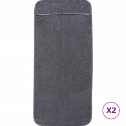 vidaXL Strandhanddoeken 2 st 400 g/m² 60x135 cm stof antracietkleurig