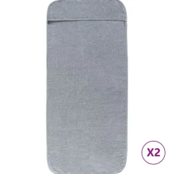 vidaXL Strandhanddoeken 2 st 400 g/m² 60x135 cm stof grijs